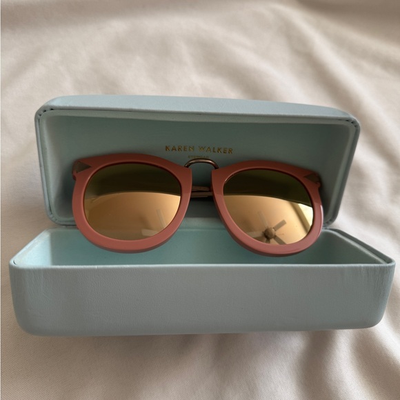 Karen Walker Pink Sunglasses Super lunar round monochromatic sunglasses main image 4